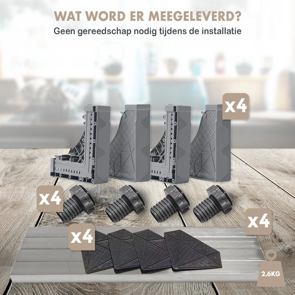 Slimshop Wasmachine Verhoger - Verhoging Voor Wasmachine - Vaatwasser Koelkast Vriezer - Verstelbaar - ABS - Maximaal 300 Kg 8 Slimshop Wasmachine Verhoger - Verhoging Voor Wasmachine - Vaatwasser Koelkast Vriezer - Verstelbaar - ABS - Maximaal 300 Kg - Afbeelding 8