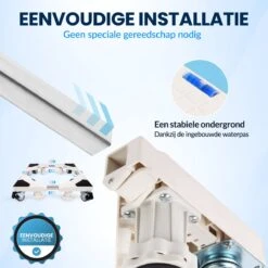 Agellic® Universele Verstelbare Wasmachine Verhoger – 300KG Draagkracht – Sokkel – Huishoudelijke Apparaten – Met Trillingsdempers – Met Wielen – Wasmachineverhoger – Wasmachine Kast – Meubelroller – Meubelverplaatser – Meubeltransporter -Leifheit Store 1200x1200 3314