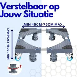 Levine Wasmachine Verhoger Met Wielen - Opbouwmeubel - Universeel - Verplaatsbaar - Extra Stevig - Grijs - Meubelroller - Inclusief 4 Trillingsdempers 9 Levine Wasmachine Verhoger Met Wielen - Opbouwmeubel - Universeel - Verplaatsbaar - Extra Stevig - Grijs - Meubelroller - Inclusief 4 Trillingsdempers -Leifheit Store 1200x1200 3329