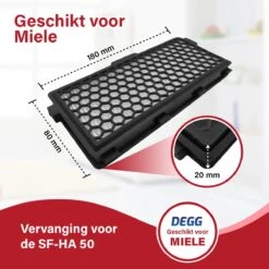 DEGG - Hepa & Koolstof Filter - Geschikt Voor Miele - Vervangt SF-HA 50 - Hepa Airclean Filter - COMBIDEAL - 2 STUK(S) -Leifheit Store 1200x1200 3373