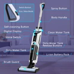 Aigostar 3 In 1 Vloerreiniger - Stofzuiger En Dweilen In 1 - Steelstofzuiger Met Dweilfunctie - Dweilapparaat Draadloos - Whale 33ZDR -Leifheit Store 1200x1200 338