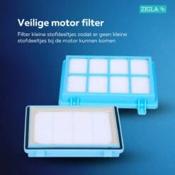 Zigla - HEPA Filterset Geschikt Voor Philips PowerPro Compact/Active Series FC8058/01 Schuim Foam Motor Filter Set -Leifheit Store 1200x1200 3418