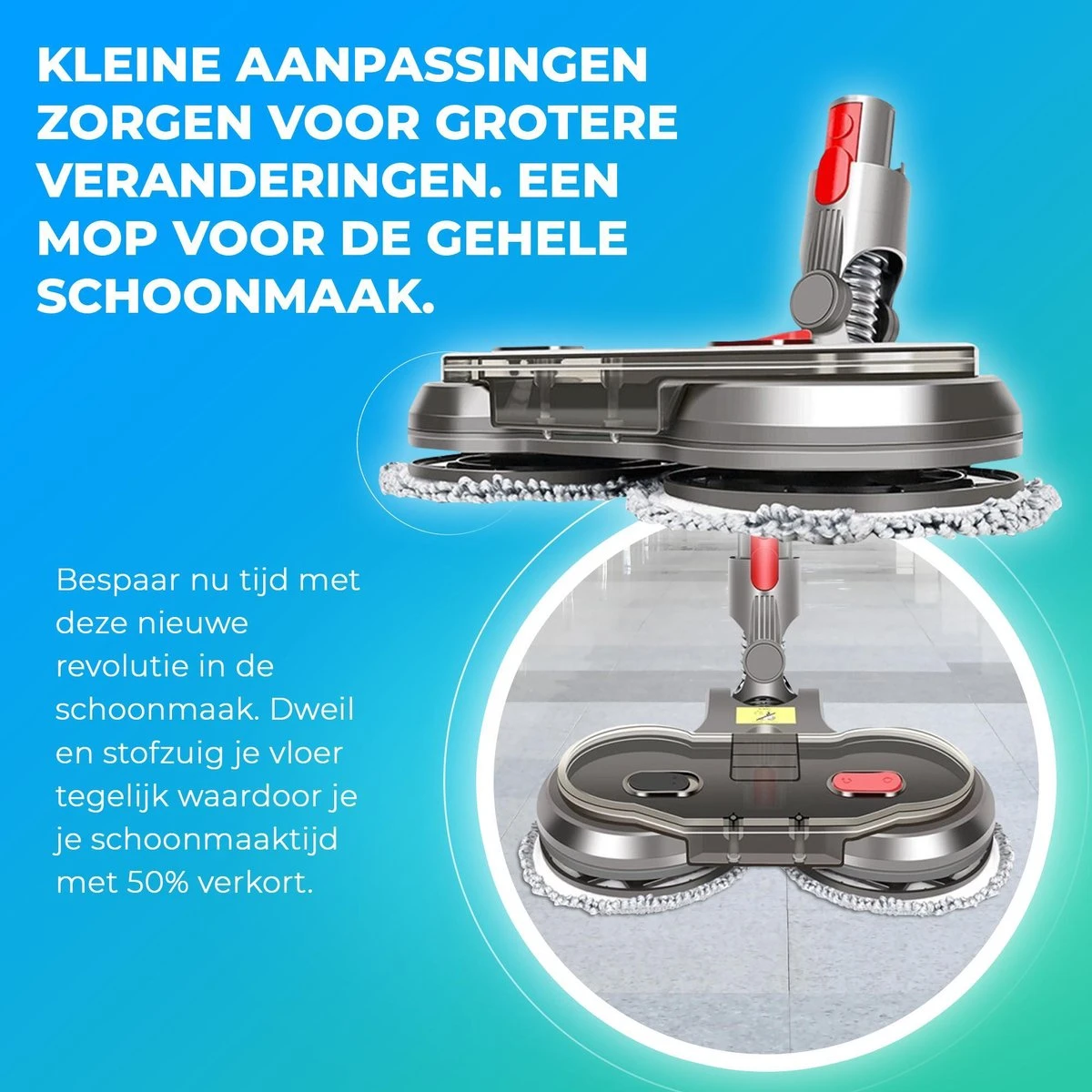 Elektrische Mop Dweil Voor Dyson Steelstofzuiger - Dweilsysteem Voor V7 / V8 / V10 / V11 Series - Vloerwisser - Vloermop 2 Elektrische Mop Dweil Voor Dyson Steelstofzuiger - Dweilsysteem Voor V7 / V8 / V10 / V11 Series - Vloerwisser - Vloermop - Afbeelding 2