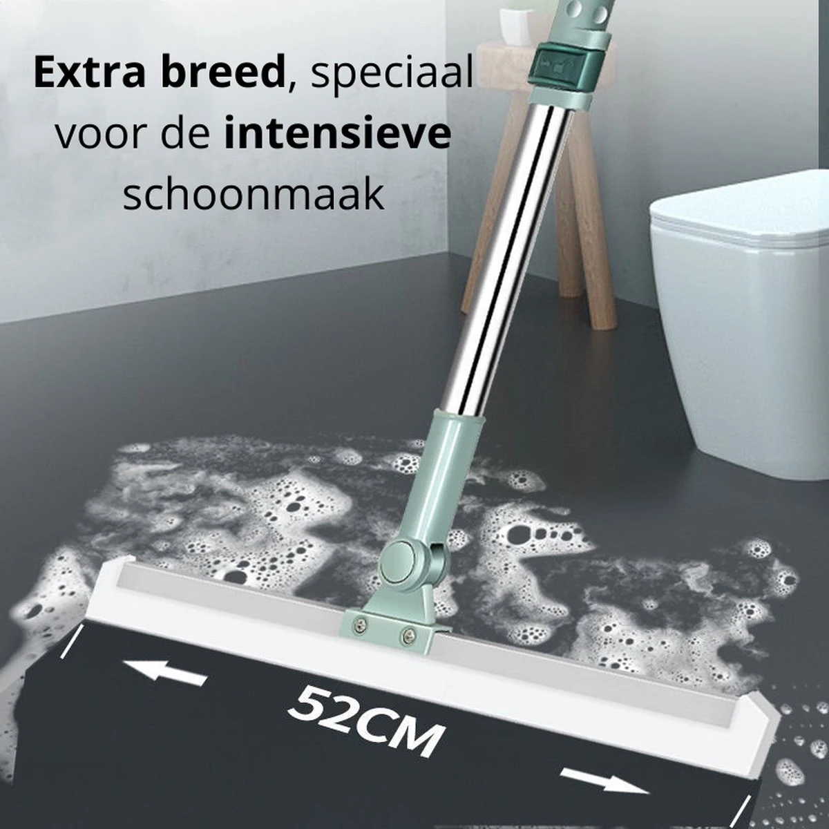 Zafio Vloertrekker Met Steel Vloerwisser Watertrekker Badkamer Douche - 80 / 130 Cm - Uitschuifbaar 5 Zafio Vloertrekker Met Steel Vloerwisser Watertrekker Badkamer Douche - 80 / 130 Cm - Uitschuifbaar - Afbeelding 5