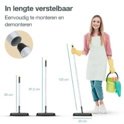 Merkloos Vloertrekker Met Steel - Perfect. Voor Vloer & Raam - Verstelbare Lengte - 180 Graden Draaibaar - Douchewisser - Vloerwisser - Verwijderbare Handgreep-130 Cm -Leifheit Store 1200x1200 461