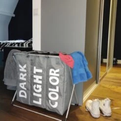 Wasmand Met 3 Vakken - 90 Liter - Opvouwbaar En Afneembaar Frame - Wassorteerder In Verschillende Kleuren - Badkamer Wasgoed Organizer Met Sluitbare Zak - Zwart 13 Wasmand Met 3 Vakken - 90 Liter - Opvouwbaar En Afneembaar Frame - Wassorteerder In Verschillende Kleuren - Badkamer Wasgoed Organizer Met Sluitbare Zak - Zwart -Leifheit Store 1200x1200 555