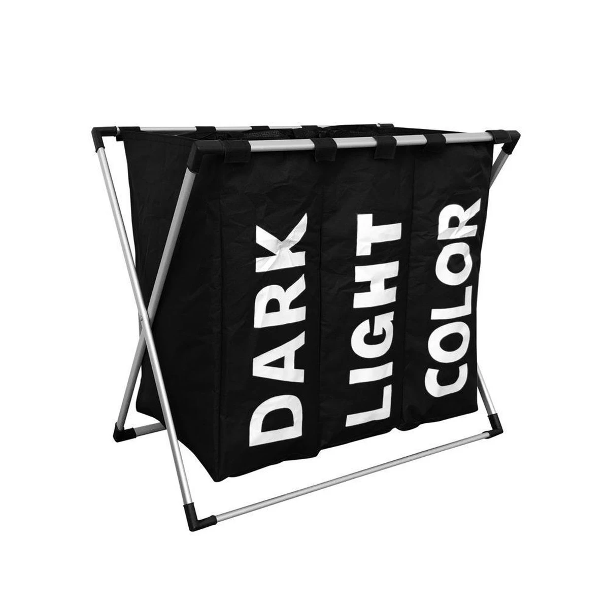 Wasmand Met 3 Vakken - 90 Liter - Opvouwbaar En Afneembaar Frame - Wassorteerder In Verschillende Kleuren - Badkamer Wasgoed Organizer Met Sluitbare Zak - Zwart 10 Wasmand Met 3 Vakken - 90 Liter - Opvouwbaar En Afneembaar Frame - Wassorteerder In Verschillende Kleuren - Badkamer Wasgoed Organizer Met Sluitbare Zak - Zwart - Afbeelding 10