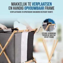 Strex Wasmand Met 3 Vakken 143L - Opklapbaar - Wassorteerder -Leifheit Store 1200x1200 593