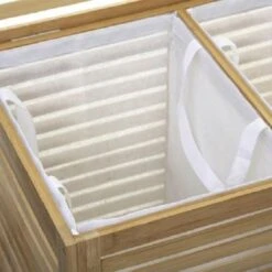 4goodz Bamboe Wasmand Met 2 Vakken En Deksel 60x40x58 Cm - Bruin -Leifheit Store 1200x1200 611