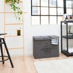 Wasmand 3 Vakken Met Deksel - 84L Wasverzamelaar Wassorteerder Opvouwbaar Groot -Leifheit Store 1200x1200 624