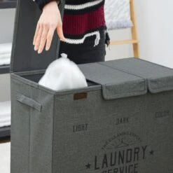 Wasmand 3 Vakken Met Deksel - 84L Wasverzamelaar Wassorteerder Opvouwbaar Groot -Leifheit Store 1200x1200 625