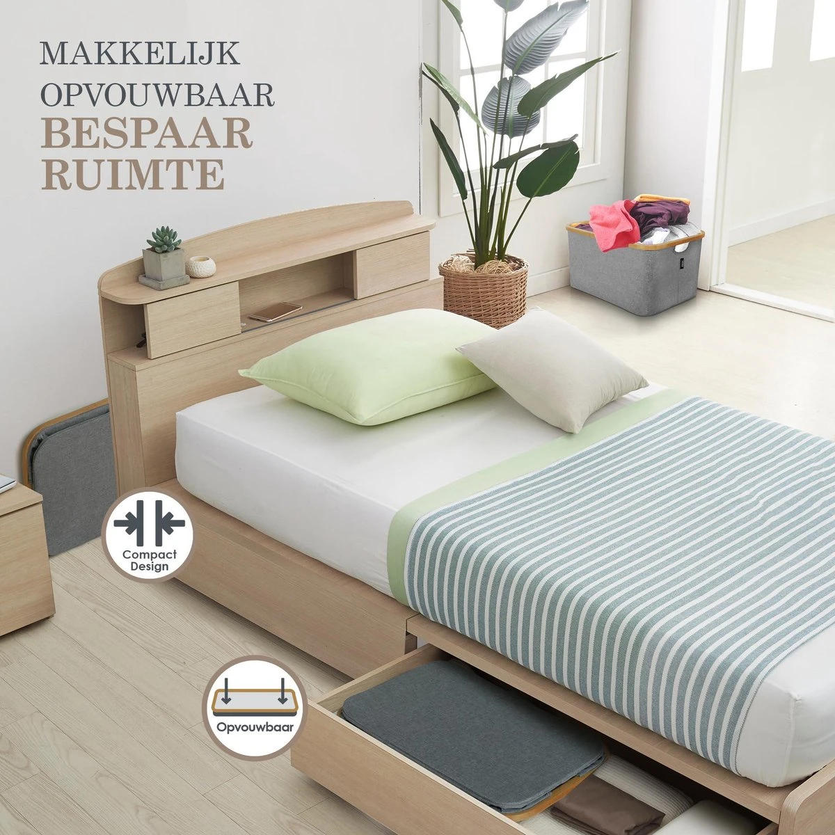 MIRI Opvouwbare Wasmand – Heupwasmand – Wasmanden – Opbergmand – Wasbox – 45L – Bamboe – Laundry Basket 4 MIRI Opvouwbare Wasmand – Heupwasmand – Wasmanden – Opbergmand – Wasbox – 45L – Bamboe – Laundry Basket - Afbeelding 4