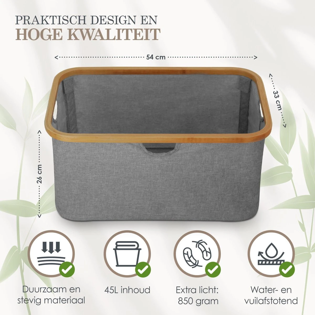 MIRI Opvouwbare Wasmand – Heupwasmand – Wasmanden – Opbergmand – Wasbox – 45L – Bamboe – Laundry Basket 8 MIRI Opvouwbare Wasmand – Heupwasmand – Wasmanden – Opbergmand – Wasbox – 45L – Bamboe – Laundry Basket - Afbeelding 8