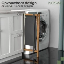 Noswo Wasmand Met 3 Vakken - Wassorteerder - Opvouwbaar - Wasbox - 143L - Bamboe 11 Noswo Wasmand Met 3 Vakken - Wassorteerder - Opvouwbaar - Wasbox - 143L - Bamboe -Leifheit Store 1200x1200 650