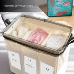 Wasmand 3 Vakken - Hotel Wassorteerder - NL Opdruk & Wielen - Opvouwbaar - Hotel - 100 Liter 12 Wasmand 3 Vakken - Hotel Wassorteerder - NL Opdruk & Wielen - Opvouwbaar - Hotel - 100 Liter -Leifheit Store 1200x1200 654
