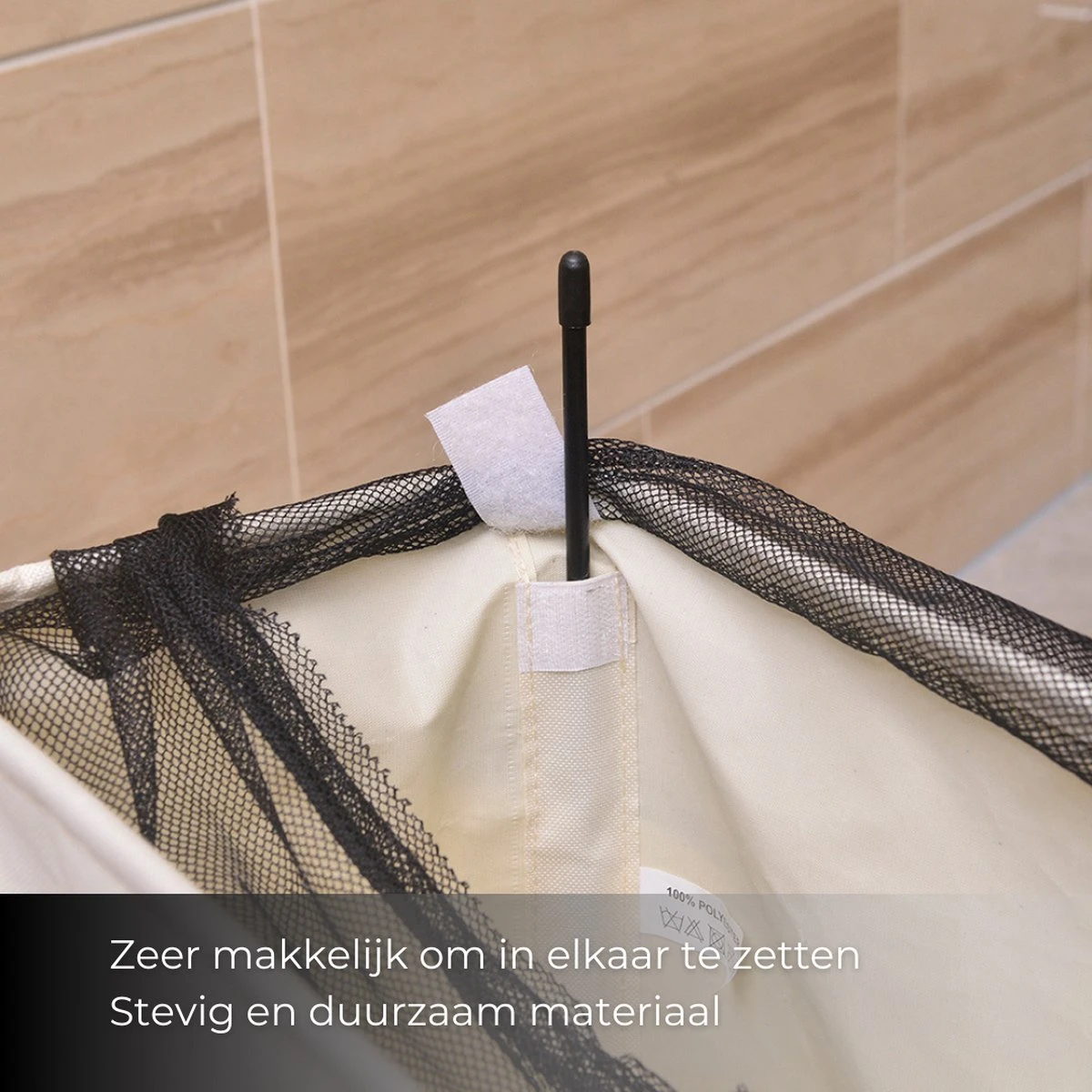 Wasmand 3 Vakken - Hotel Wassorteerder - NL Opdruk & Wielen - Opvouwbaar - Hotel - 100 Liter 5 Wasmand 3 Vakken - Hotel Wassorteerder - NL Opdruk & Wielen - Opvouwbaar - Hotel - 100 Liter - Afbeelding 5