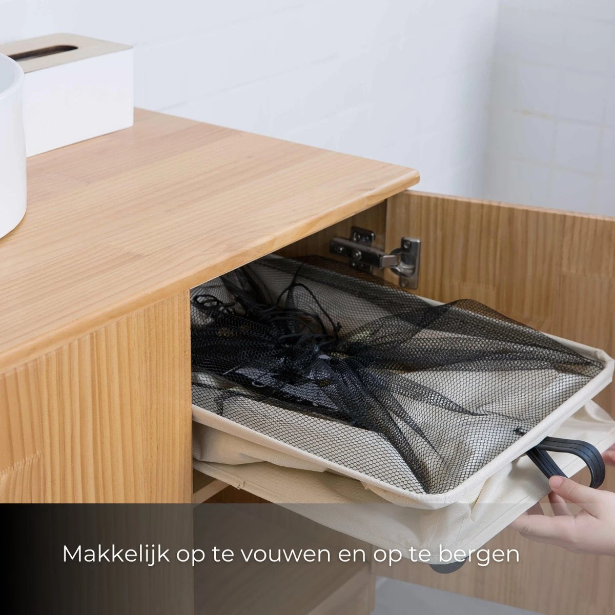 Wasmand 3 Vakken - Hotel Wassorteerder - NL Opdruk & Wielen - Opvouwbaar - Hotel - 100 Liter 10 Wasmand 3 Vakken - Hotel Wassorteerder - NL Opdruk & Wielen - Opvouwbaar - Hotel - 100 Liter - Afbeelding 10