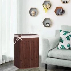 Springos Wasmand | Met Deksel | Opvouwbaar | 72 Liter | Met Uitneembare Waszak | Wasmand | Bruin -Leifheit Store 1200x1200 683