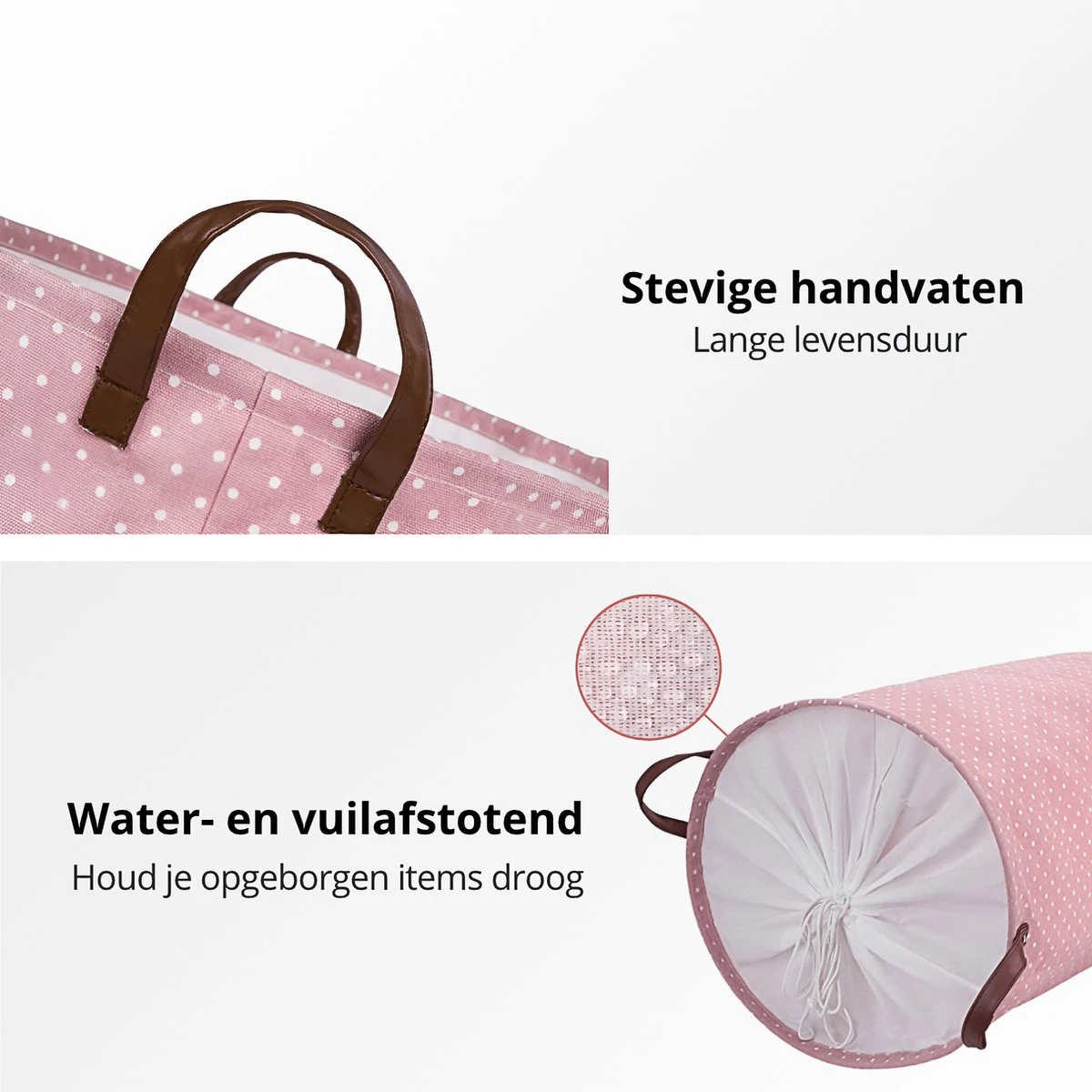 MAESON Wasmand Met Deksel - Opvouwbaar - Waterdicht - 72 L - Opbergmand Kinderkamer - Roze 4 MAESON Wasmand Met Deksel - Opvouwbaar - Waterdicht - 72 L - Opbergmand Kinderkamer - Roze - Afbeelding 4