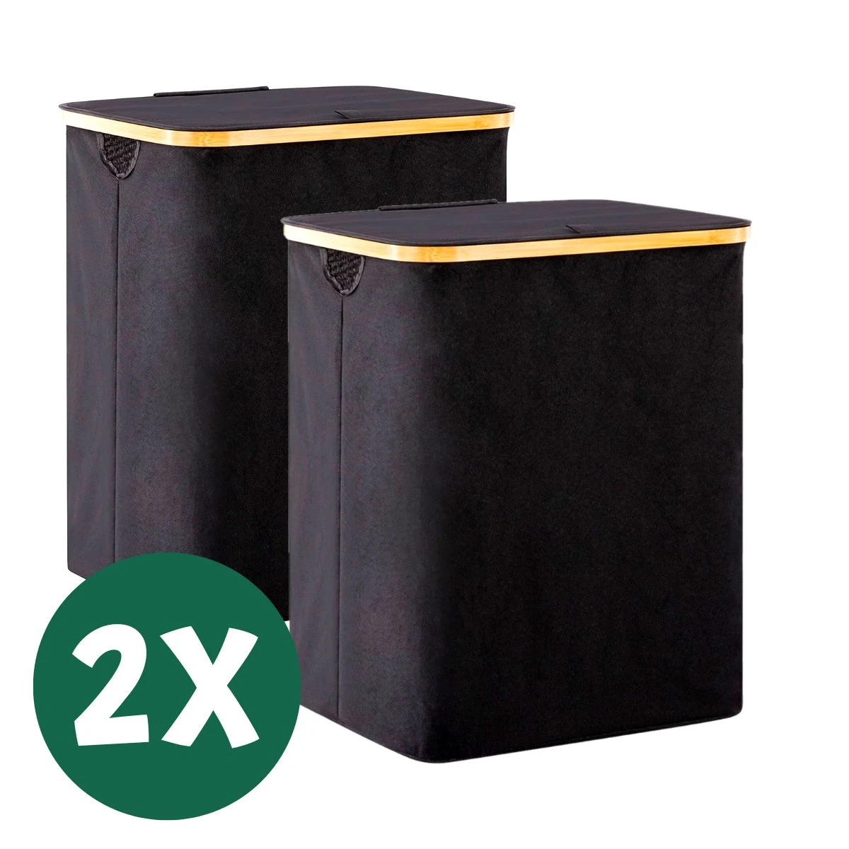 BrandtBergkamp Wasmand Zwart - 2 Stuks - Opvouwbare Wasmand - Wassorteerder - 150L 1 BrandtBergkamp Wasmand Zwart - 2 Stuks - Opvouwbare Wasmand - Wassorteerder - 150L