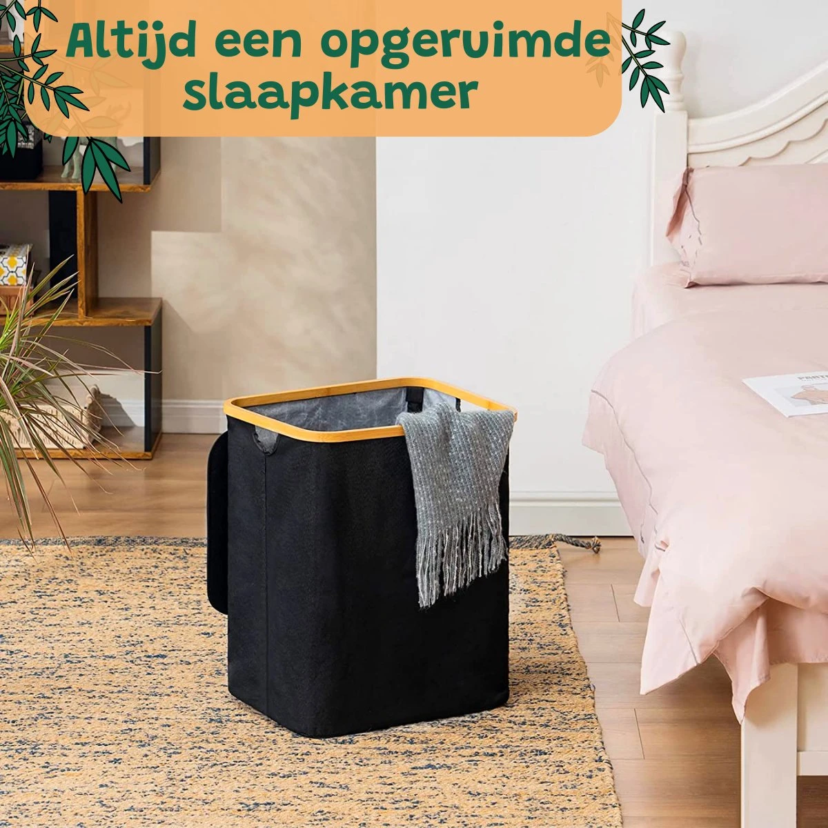 BrandtBergkamp Wasmand Zwart - 2 Stuks - Opvouwbare Wasmand - Wassorteerder - 150L 2 BrandtBergkamp Wasmand Zwart - 2 Stuks - Opvouwbare Wasmand - Wassorteerder - 150L - Afbeelding 2