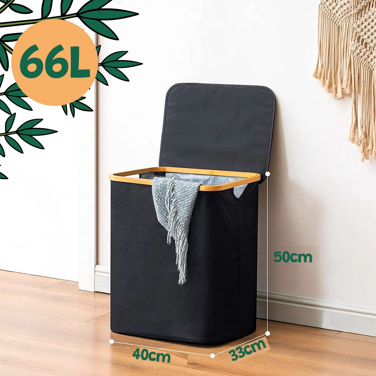 BrandtBergkamp Wasmand Zwart - 2 Stuks - Opvouwbare Wasmand - Wassorteerder - 150L 6 BrandtBergkamp Wasmand Zwart - 2 Stuks - Opvouwbare Wasmand - Wassorteerder - 150L - Afbeelding 6