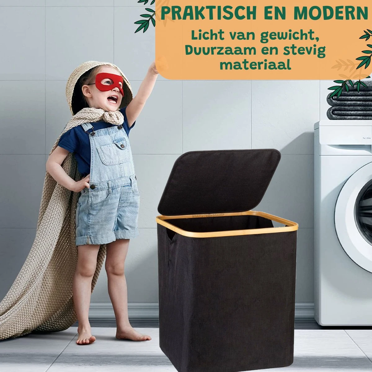 BrandtBergkamp Wasmand Zwart - 2 Stuks - Opvouwbare Wasmand - Wassorteerder - 150L 8 BrandtBergkamp Wasmand Zwart - 2 Stuks - Opvouwbare Wasmand - Wassorteerder - 150L - Afbeelding 8