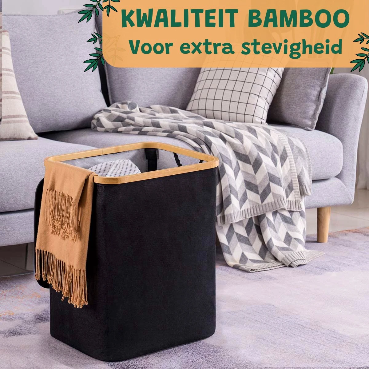 BrandtBergkamp Wasmand Zwart - 2 Stuks - Opvouwbare Wasmand - Wassorteerder - 150L 9 BrandtBergkamp Wasmand Zwart - 2 Stuks - Opvouwbare Wasmand - Wassorteerder - 150L - Afbeelding 9