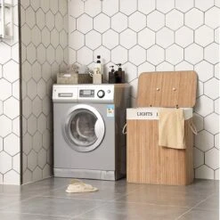 Grote Bamboe Wassorteerder Met 2 Vakken - 100 L - Natuurlijk Bruin 15 Grote Bamboe Wassorteerder Met 2 Vakken - 100 L - Natuurlijk Bruin -Leifheit Store 1200x1200 749