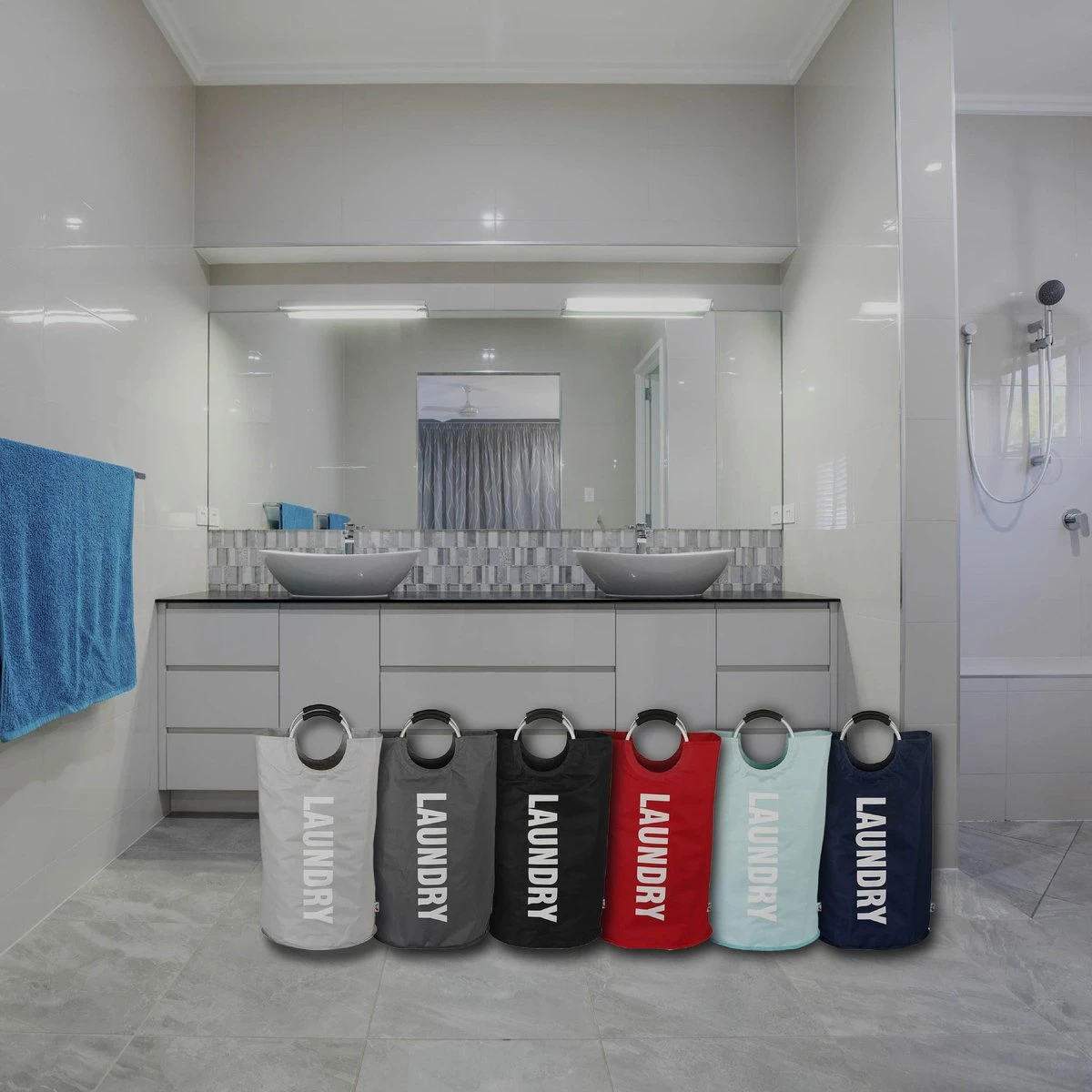 Wonair Wasmand – Wasbox - Wastas - Laundry Wasmand - Opvouwbaar – 81L – Lichtgrijs 3 Wonair Wasmand – Wasbox - Wastas - Laundry Wasmand - Opvouwbaar – 81L – Lichtgrijs - Afbeelding 3