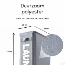 ByLara - Opvouwbare Wasmand - Op Wieltjes Met Handvat - Wasbox - Antraciet - 42L -Leifheit Store 1200x1200 758