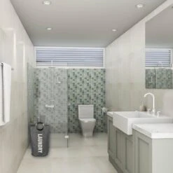 Wonair Wasmand – Waszak – Laundry Basket - Opvouwbaar – 81L - Donkergrijs -Leifheit Store 1200x1200 774