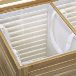 Merkloos Bamboe Wasmand XL Dubbel - Rieten Mand Met Deksel - 60 X 40 X 58 Cm -Leifheit Store 1200x1200 779