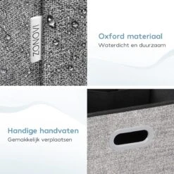 Zonovi Wasmand – 3 Vakken Met Deksel – Opvouwbaar – Wassorteerder – Dubbele Wasmand – Laundry Basket – Wasbox – Organizer Kleding - Stof – Grijs – 110 Liter -Leifheit Store 1200x1200 788