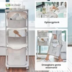 Life’s Green® - Wasmand - Wasmand 3 Vakken - Wassorteerder - Ophangbaar 12 Life’s Green® - Wasmand - Wasmand 3 Vakken - Wassorteerder - Ophangbaar -Leifheit Store 1200x1200 795