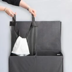 LifeGoods Dubbele Wasmand - 120L - Deksel En Handvaten - 2 Vakken - Grijs -Leifheit Store 1200x1200 820