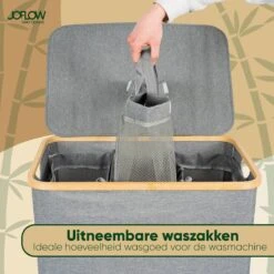 JoFlow® Wasmand Met Wassorteerder En Deksel | Wasbox Met 3 Vakken | Bamboe | 120L 18 JoFlow® Wasmand Met Wassorteerder En Deksel | Wasbox Met 3 Vakken | Bamboe | 120L -Leifheit Store 1200x1200 832