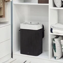 Wasmand Met Deksel 60 L - Bamboe - Zwart -Leifheit Store 1200x1200 838