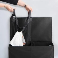 LifeGoods Wasmand - 2 Vakken Met Deksel - Opvouwbaar - 120 L - Wassorteerder - Stof - Zwart -Leifheit Store 1200x1200 844