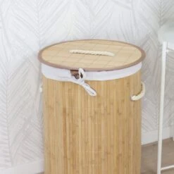 Orange85 Wasmand - Met Deksel - Rond Bamboe - 48 Liter - Bruin - 35x50 Cm - Wasmanden 11 Orange85 Wasmand - Met Deksel - Rond Bamboe - 48 Liter - Bruin - 35x50 Cm - Wasmanden -Leifheit Store 1200x1200 856