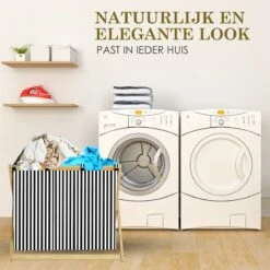 MIRI Wasmand – Wassorteerder – Gestreept – Wasmanden – Wasmand 3 Vakken – Opvouwbaar – Wasbox – Bamboe – 105L – Incl. Schroevendraaier – Laundry Basket – LIMITED EDITION 9 MIRI Wasmand – Wassorteerder – Gestreept – Wasmanden – Wasmand 3 Vakken – Opvouwbaar – Wasbox – Bamboe – 105L – Incl. Schroevendraaier – Laundry Basket – LIMITED EDITION -Leifheit Store 1200x1200 859