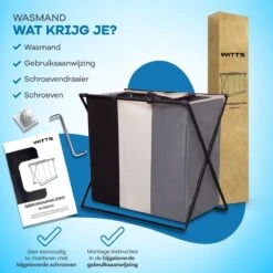WITTS Wasmand Met 3 Vakken - Wassorteerder - Opvouwbaar - 90 L – Aluminium - Mat Zwart 11 WITTS Wasmand Met 3 Vakken - Wassorteerder - Opvouwbaar - 90 L – Aluminium - Mat Zwart -Leifheit Store 1200x1200 865