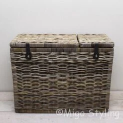 Migo Styling - Wasmand - 3 Vakken - Met Deksel - 85x40xH65 - Riet - Rotan - Trio 6 Migo Styling - Wasmand - 3 Vakken - Met Deksel - 85x40xH65 - Riet - Rotan - Trio -Leifheit Store 1200x1200 876