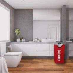 Wonair® Wasmand – Waszak – Wassorteerder - Opvouwbaar – Rood – 81L -Leifheit Store 1200x1200 886