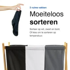 Vivid Green Wasmand Met 3 Vakken - Wassorteerder - Opvouwbaar - Wasmanden - Bamboe - 105L -Leifheit Store 1200x1200 906