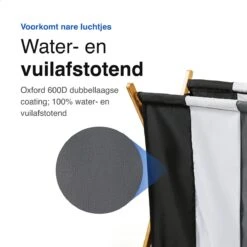 Vivid Green Wasmand Met 3 Vakken - Wassorteerder - Opvouwbaar - Wasmanden - Bamboe - 105L -Leifheit Store 1200x1200 907