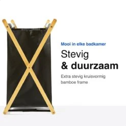 Vivid Green Wasmand Met 3 Vakken - Wassorteerder - Opvouwbaar - Wasmanden - Bamboe - 105L -Leifheit Store 1200x1200 908