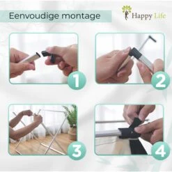 HAPPY LIFE – Wassorteerder – Stevige Grote Wasmand Met 3 Vakken – 118 L Opvouwbaar – Aluminium - Polyester -Leifheit Store 1200x1200 915