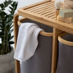 Lumaland Wasmand Van Bamboe - 1 XL Vak + 2 Compacte Vakken 49,5 X 33 X 71 Cm Beige 6 Lumaland Wasmand Van Bamboe - 1 XL Vak + 2 Compacte Vakken 49,5 X 33 X 71 Cm Beige -Leifheit Store 1200x1200 940