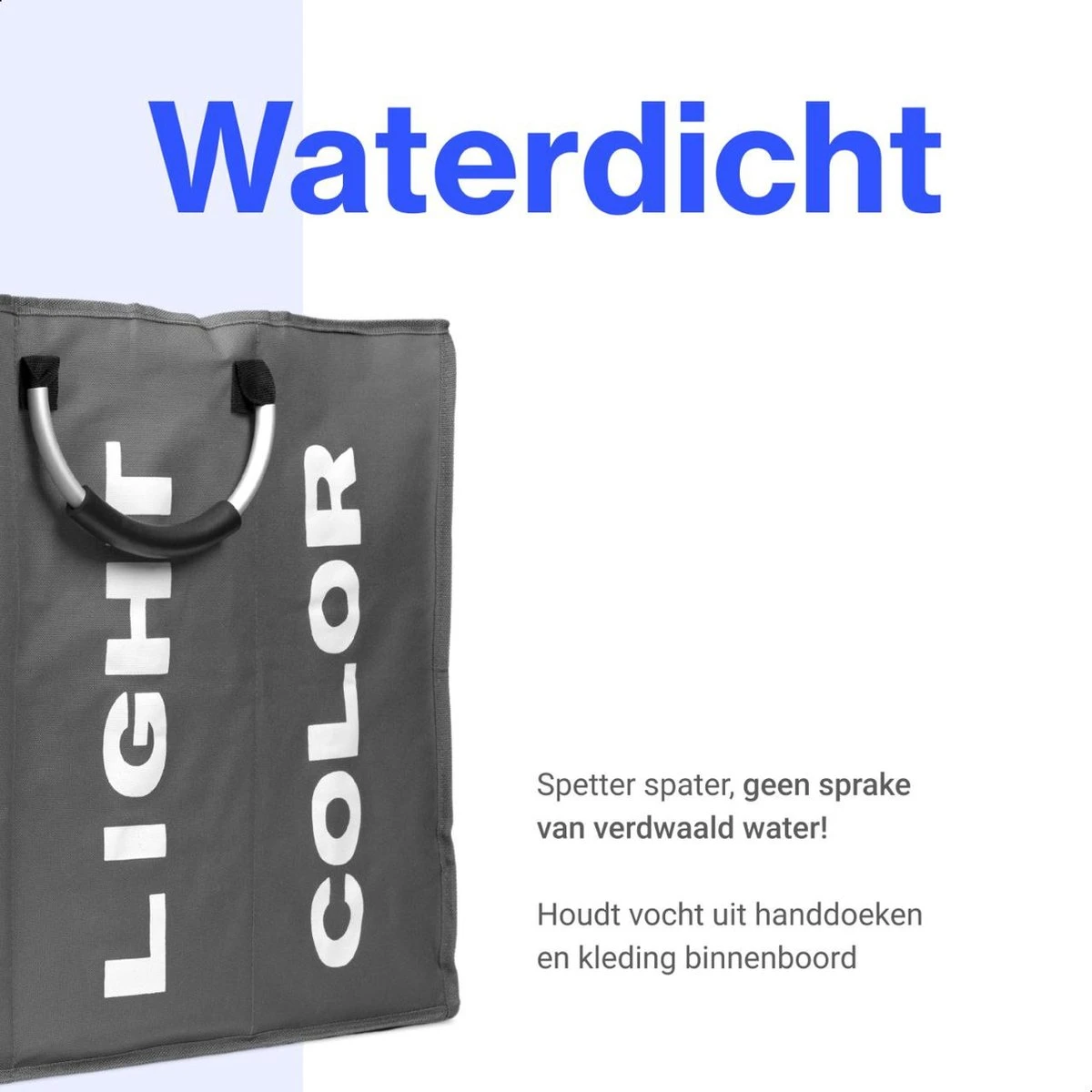 Divineness - Wasmand 3 Vakken - 140 Liter - Wassorteerder - Waszak - Opvouwbaar En Waterdicht - Grijs 6 Divineness - Wasmand 3 Vakken - 140 Liter - Wassorteerder - Waszak - Opvouwbaar En Waterdicht - Grijs - Afbeelding 6